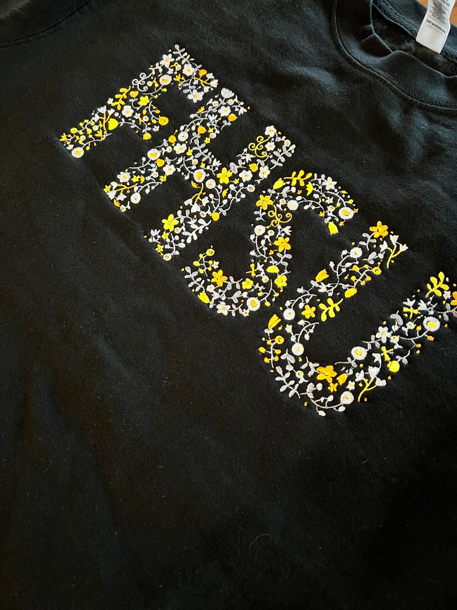 Embroidered Floral Initial Sweatshirt 