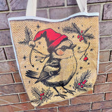 Christmas Reproduction Feed Sack Quilted Tote