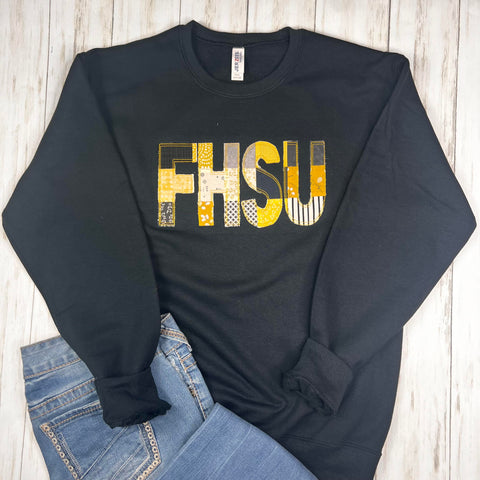 FHSU Patchwork Embroidery Sweatshirt