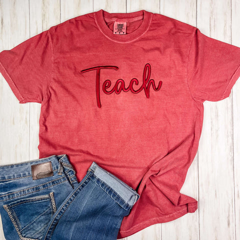 Teach 3D Puff Embroidered Tee