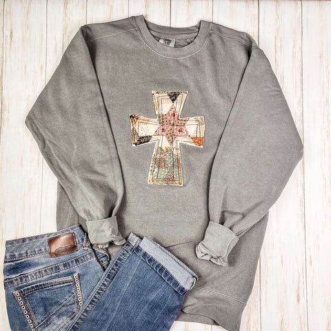 Quilted Cross Sweatshirt