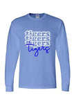 Tigers Stacked Adult Tee