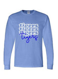 Tigers Stacked Adult Tee