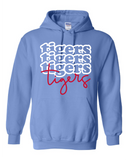Tiger Stacked Adult Sweatshirt and Hoodie