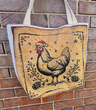 Christmas Reproduction Feed Sack Quilted Tote