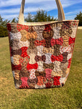 Faux Feed sack Quilted Tote