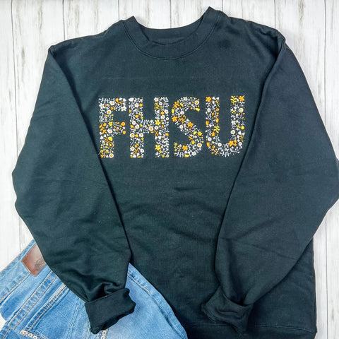 Custom Embroidered Floral Letter Sweatshirt