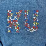 KU Floral Embroidery Sweatshirt