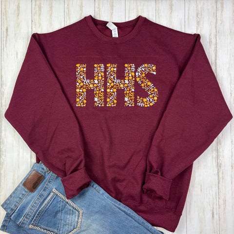 HHS Floral Embroidery Sweatshirt