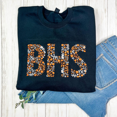 Beloit High School Floral Embroidery Sweatshirt