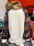 Mama Outline Corded Sweatshirt